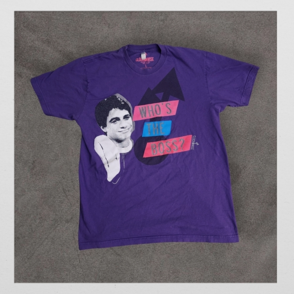 Vintage Y2K! Purple "Who's the Boss" Tee, Men's Large